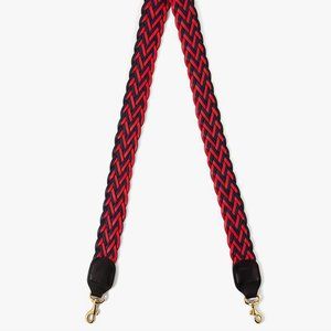CLARE V Red / Blue Leather Crossbody Strap